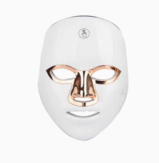 7-color LED light therapy facial mask in rose gold